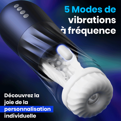 ROCKET Masturbateur  3 Rotation 5 Vibration+Va-et-Viens  chauffant