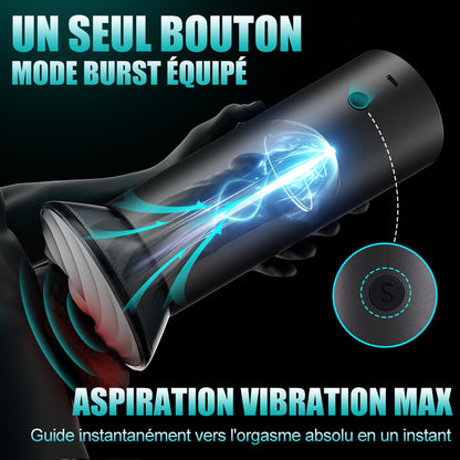 Bliss - Masturbateur Électrique 9 Modes de Succion & Vibration Puissante Manchon Large 2,8x