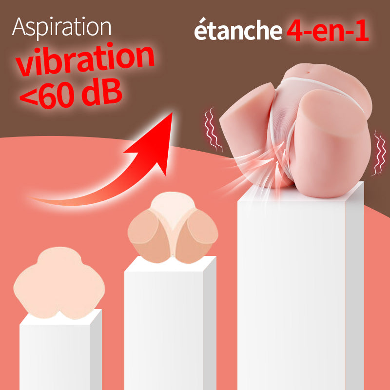 HERA - Poupée sexuelle avec vibration & fonction d’aspiration – Expérience d’oral réaliste, 6 modes de vibration et 3 modes d’aspiration, matériau TPE