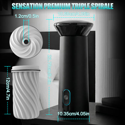 Bliss - Masturbateur Électrique 9 Modes de Succion & Vibration Puissante Manchon Large 2,8x