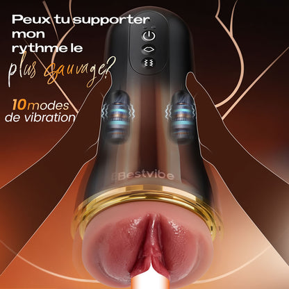 【10 $ de réduction – Plus que 3 jours !】Bestvibe Pro – 3 manchons interchangeables, trois expériences de plaisir uniques, masturbateur pour homme avec 5 niveaux de succion et 10 modes de vibration