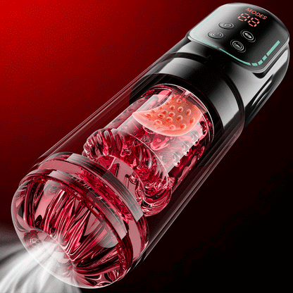 Cinder – Stroker de fellation à poussée, rotation, aspiration, vibration et léchage, contrôlé par application