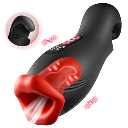 Envoûtement - 9 Vibrations 4 Aspirations Suction par Clampsement Simulateur Oral pour Hommes