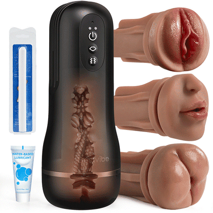 【10 $ de réduction – Plus que 3 jours !】Bestvibe Pro – 3 manchons interchangeables, trois expériences de plaisir uniques, masturbateur pour homme avec 5 niveaux de succion et 10 modes de vibration