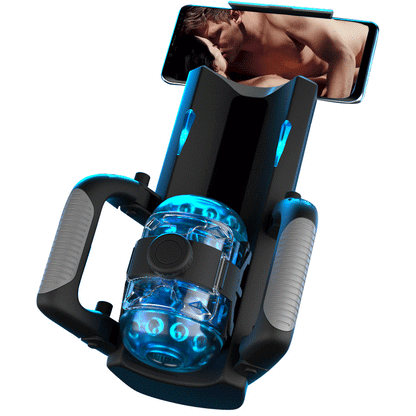 Venom - 12 cm de course longue & 700 coups/min, Télescopique, Serrage réglable, Support téléphone, Masturbateur automatique masculin