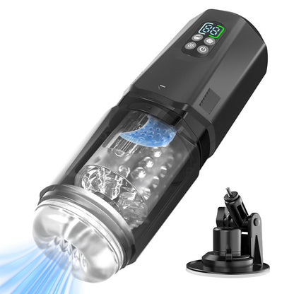 GripMax – Vibromasseur double rotatif télescopique sans les mains avec support à ventouse.