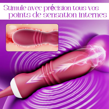 Elowen - Grande bouche avec léchage par la langue pour la stimulation du clitoris et des tétons, vibromasseur à va-et-vient pour le point G.