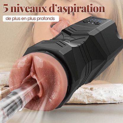 Captain Titan – Masturbateur avec 5 niveaux d'aspiration, 9 modes de vibration et sensation réaliste de chevauchement & pression pour un plaisir intense