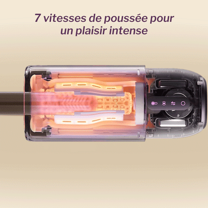 Vibedry - Masturbateur chauffant pour hommes, 7 niveaux de téléscopage, 5 modes de vibration, contrôlé par application, multifonctionnel
