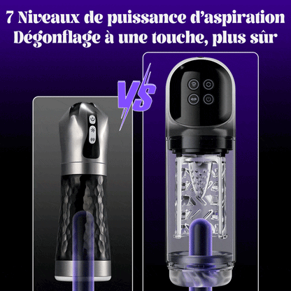 Vortex - Masturbateur à 7 modes d’aspiration et 7 rotations – Sensation réaliste 3D étanche avec pompe à vide spa eau chaude & froide