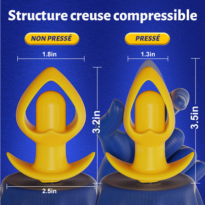 AcmeJoy Plug anal vibrant portable en silicone, rechargeable par USB