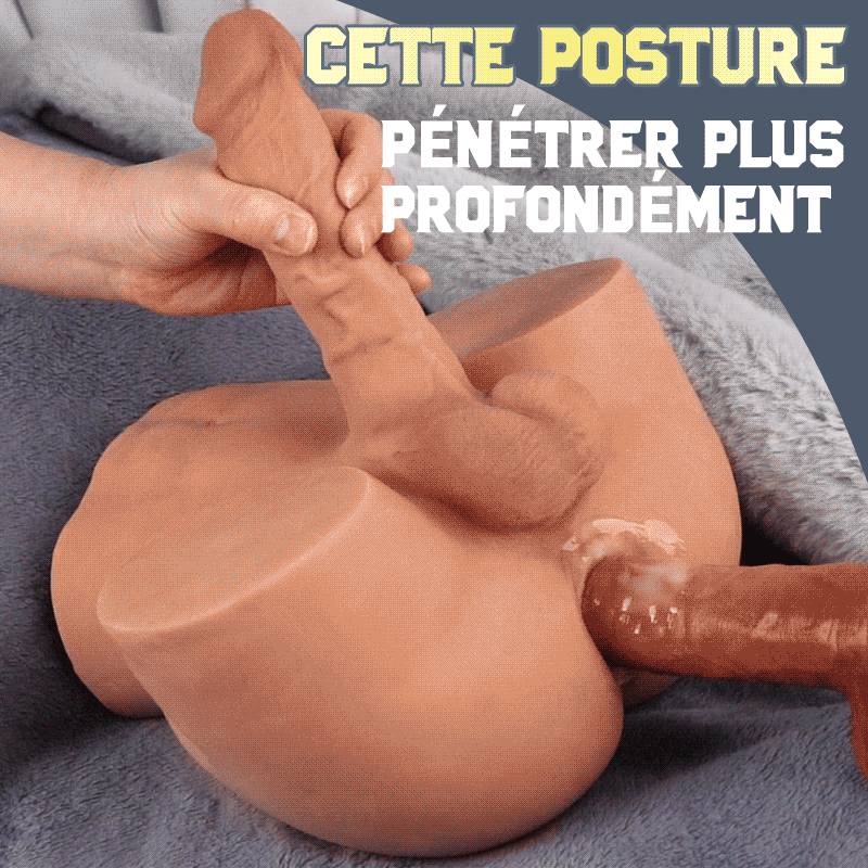 Gode vibrant à poussée réaliste pour fesses 10,12 lb Marron