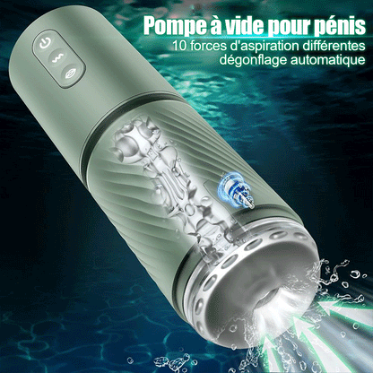 Abyss - Pompe à pénis à vide 10 succions & 10 vibrations - Pompe d'agrandissement - Masturbateur masculin