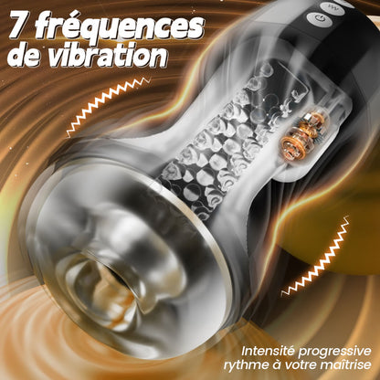 Gasvortex - Modes de succion et de vibration à 7 fréquences, coque rotative et torsadable, masturbateur masculin