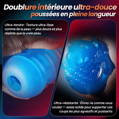 Venom - 12 cm de course longue & 700 coups/min, Télescopique, Serrage réglable, Support téléphone, Masturbateur automatique masculin