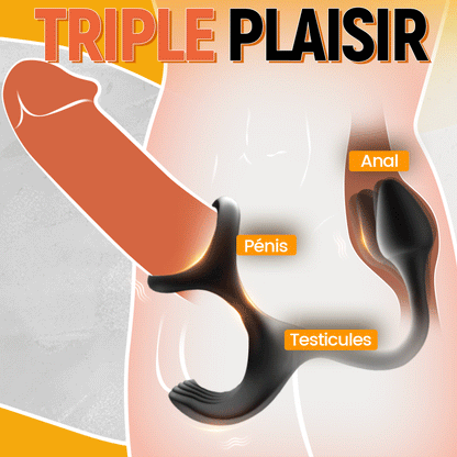 Plug anal Stimulateur vibrant à balle avec cockring