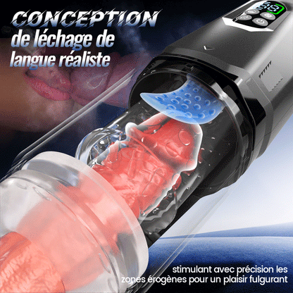 GripMax – Vibromasseur double rotatif télescopique sans les mains avec support à ventouse.