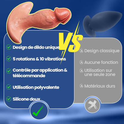 Levi – Plug anal / godemiché anal vibrant et rotatif à 360° avec APP & télécommande pour hommes et femmes