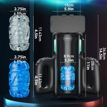 LETEN 10 Masturbateur à moteur à grande vitesse avec support pour téléphone