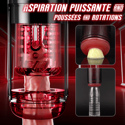 Cinder – Stroker de fellation à poussée, rotation, aspiration, vibration et léchage, contrôlé par application