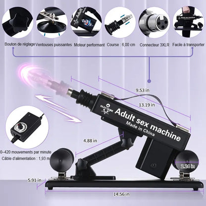 Plaisir ultime avec la machine sexuelle la mieux notée - 7 accessoires, poussée automatique, amour anal
