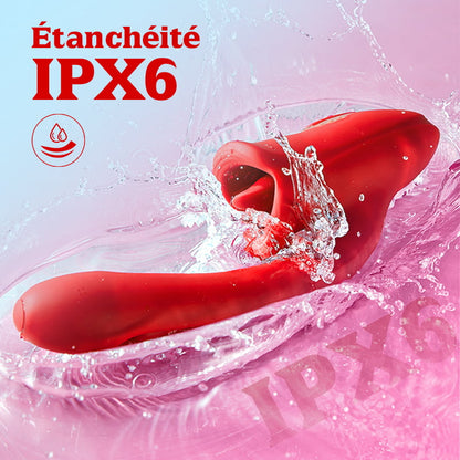 Bisou - Vibrateur G-Point-Slap avec fonction de léchage de la langue & langue vibrante