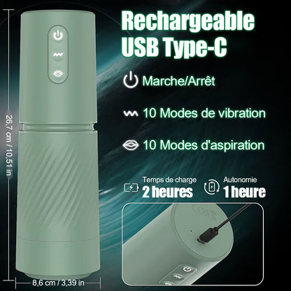 Abyss - Pompe à pénis à vide 10 succions & 10 vibrations - Pompe d'agrandissement - Masturbateur masculin