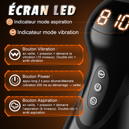 Evolution-8 Succion 10 Vibration One Touch Orgasm Digital Vacuum Masturbator