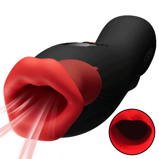 Envoûtement - 9 Vibrations 4 Aspirations Suction par Clampsement Simulateur Oral pour Hommes