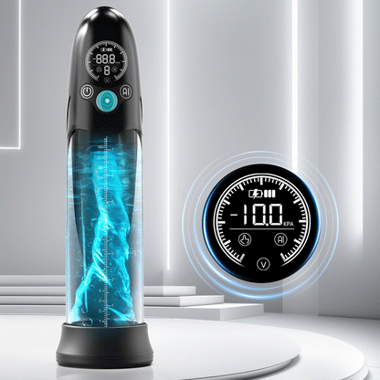 BathFun - Pompe à pénis professionnelle Puissante aspiration sous vide Étanche à 100 % Fonction d'entraînement intelligente