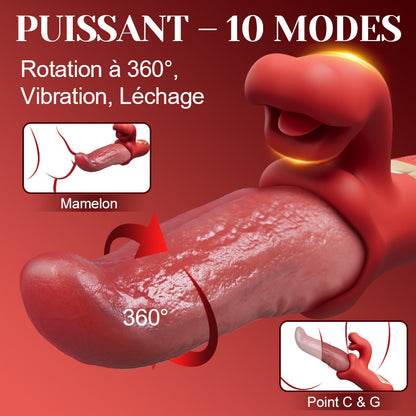 Vesper - Vibrateur langue profonde pour un plaisir prolongé avec 10 mouvements ondulatoires