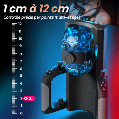 Venom - 12 cm de course longue & 700 coups/min, Télescopique, Serrage réglable, Support téléphone, Masturbateur automatique masculin