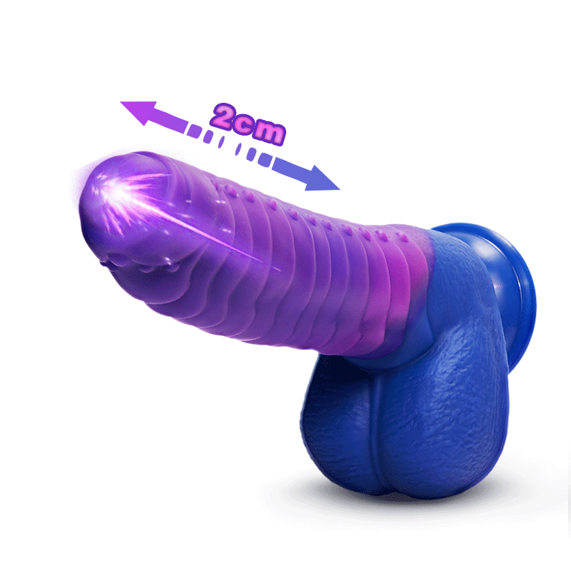 Gode réaliste chauffant changeant de couleur à 5 vibration et 3 va-et-vient