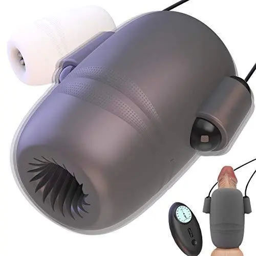Masturbateur cup 2 Manches de pénis vibrateur avec 12 niveaux d'intensité 8 modes de vibration Moruioy