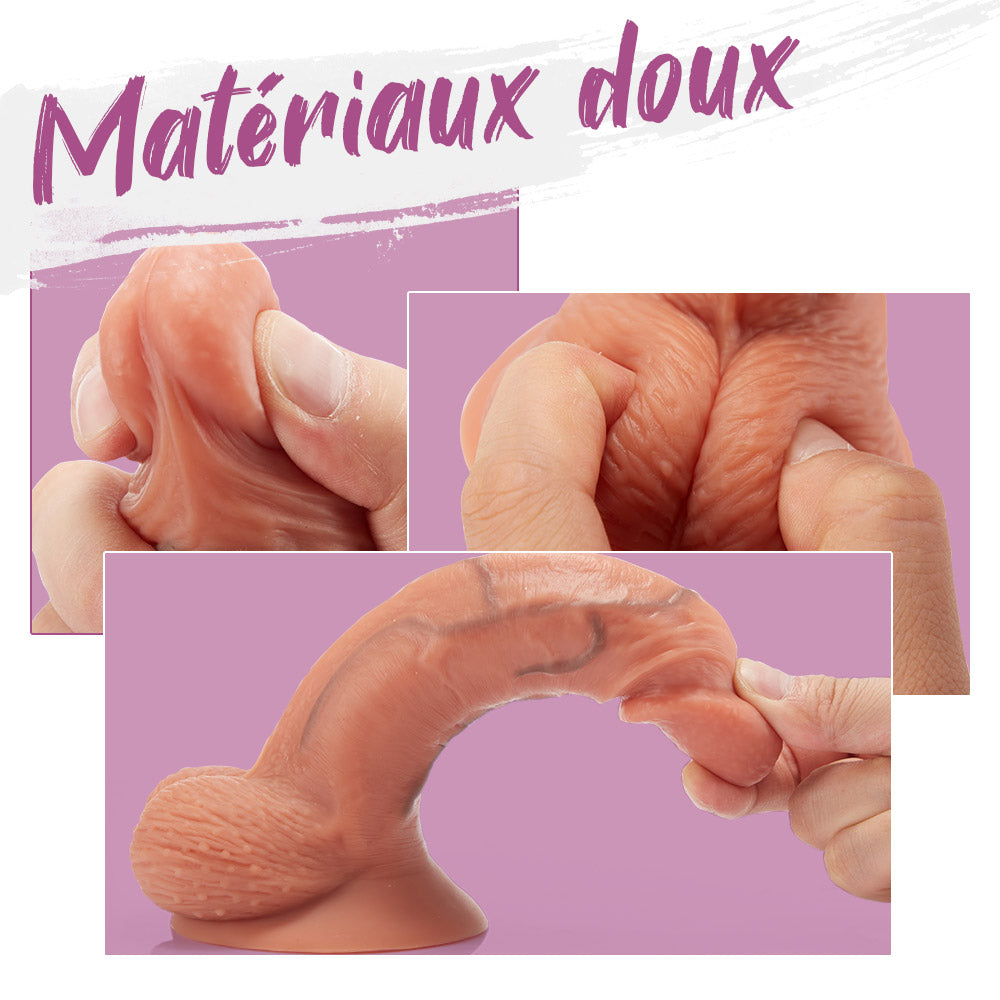 Gode dildo ventouse réaliste Vrai pénis gland veines testiculaires 19cm Fondlove