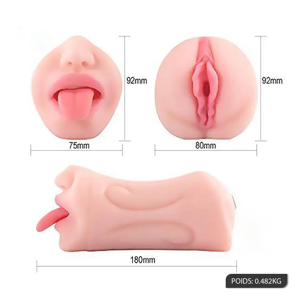 Masturbateur réaliste avec dents simulés sexe oral pour hommes 482g Moruioy